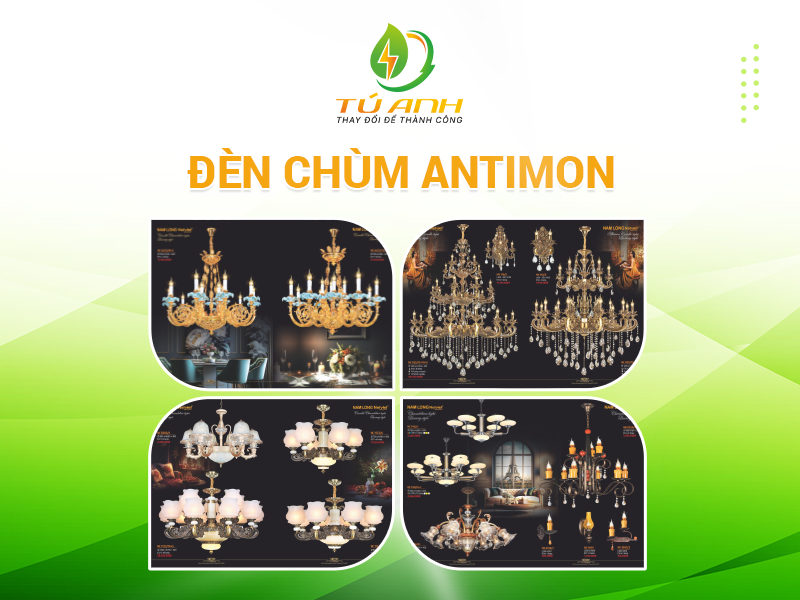 sản phẩm đèn chùm antimon