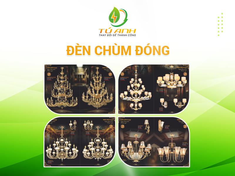 sản phẩm đèn chùm đóng