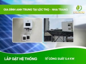 Lắp đặt hệ thống điện NLMT gia đình anh Trung