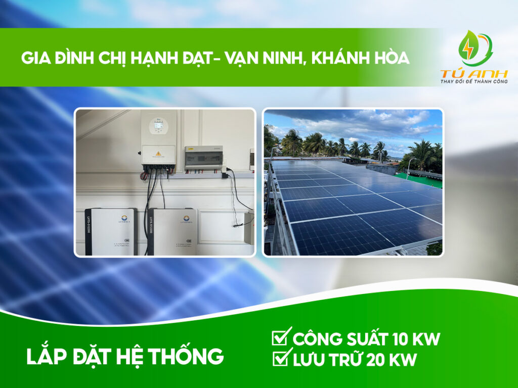  Công trình điện NLMT gia đình chị Hạnh Đạt- Vạn Ninh, Khánh Hòa