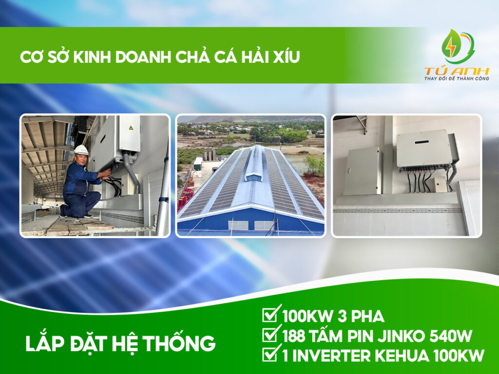 công trình lắp đặt điện NLMT chả cá hải xíu