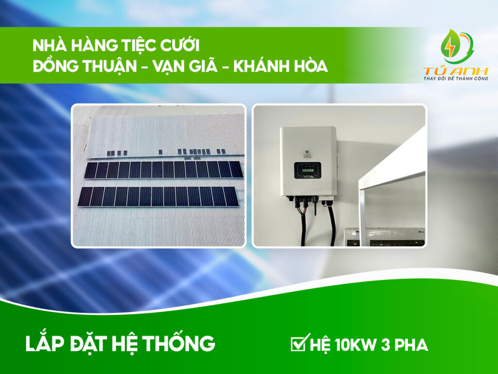 lắp đặt hệ thống điện NLMT nhà hàng tiệc cưới Đồng Thuận
