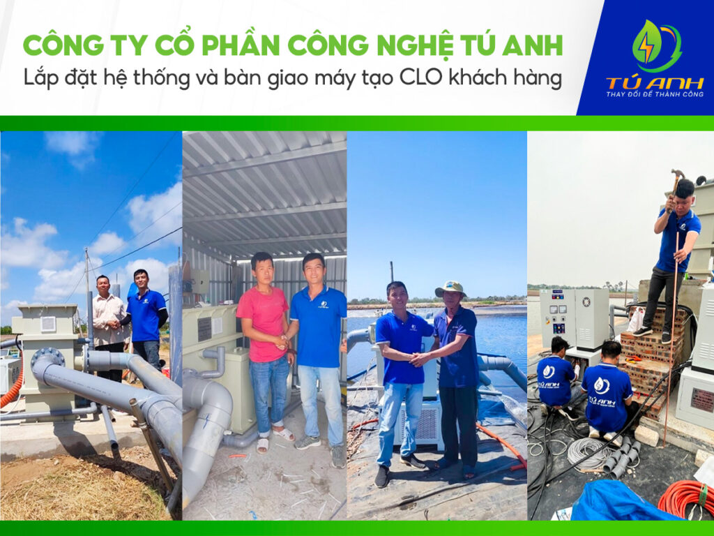 công ty tú anh lắp đặt và bàn giao máy tạo clo cho khách hàng